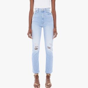 Mother high waist rider ankle fray island afterhours $248